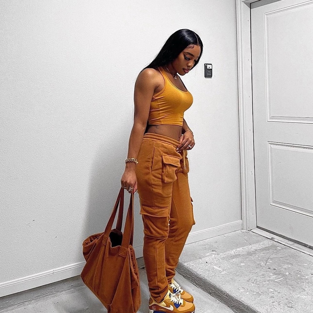 Rust Sweater Pants w/ Drawstring - Picture 6 of 13